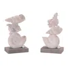 Hivvago Shell Stack Figurines (set Of 2) In Neutral