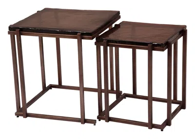Hivvago Shimai Nesting Tables (2-piece) Bronze In Brown