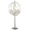Hivvago Shine 31 Inch Table Lamp, Chandelier Style, Crystal And Metal, Chrome In Silver