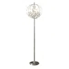 Hivvago Shine 61 Inch Floor Lamp, Chandelier Style, Crystal And Metal, Chrome In Metallic