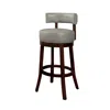 Hivvago Shirley Contemporary 29" Barstool With Pu Cushion, Gray Finish, Set Of 2
