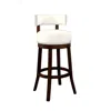 Hivvago Shirley Contemporary 29" Barstool With Pu Cushion, White Finish, Set Of 2