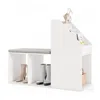 Hivvago Shoe Storage Bench With Removable Seat Cushion And 6 Storage Compartments