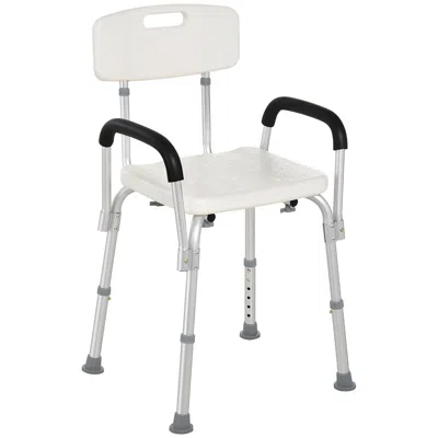 Hivvago Shower Bench With Removable Armrests For Disabled Adults In White