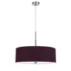 Hivvago Sia Pendant Light Fixture W Plum Hardback Drum Shade, 24 Inch Chrome