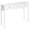 Hivvago Side Sofa Table With Storage 3-drawers-white