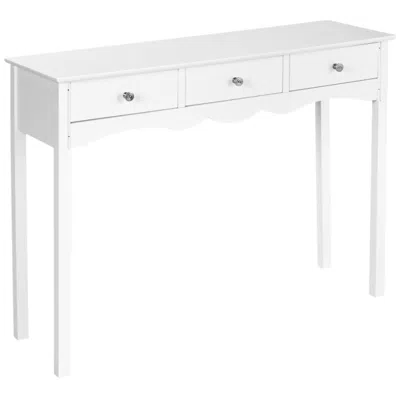 Hivvago Side Sofa Table With Storage 3-drawers-white