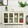 Hivvago Sideboard Buffet Cupboard Storage Cabinet With Sliding Door-antique White