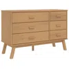 Hivvago Sideboard Cabinet Dresser, 6 Drawers, Modern 44 Inch Brown Solid Wood In Brown