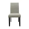 Hivvago Sie 25 Inch Dining Chair, Nailhead Trim, Padded Gray Upholstery, Black Wood In Black