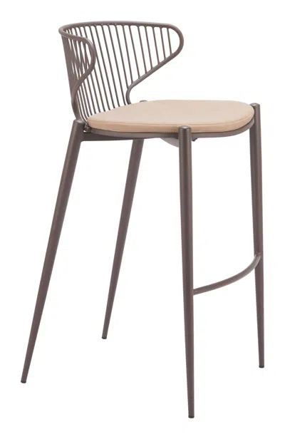 Hivvago Silues Barstool (set Of 2) Taupe & Brown