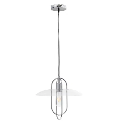 Hivvago Silver And Clear Simple Iron Ceiling Light With Clear Shades