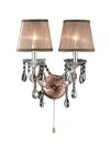 Hivvago Silver And Pink Faux Crystal Dual Light Hanging Wall Sconce In Multi