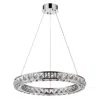 Hivvago Silver Faux Crystal Bling Ring Led Hanging Light In Silver