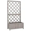Hivvago Simi Outdoor Garden Planter, Built In Trellis, 53 Inch Gray Solid Wood In Gray