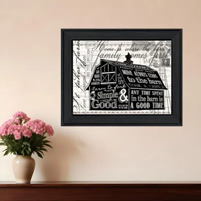 Hivvago Simple & Good Barn Black Framed Print Wall Art