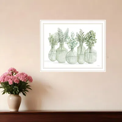 Hivvago Simply Sage White Framed Print Wall Art In Green