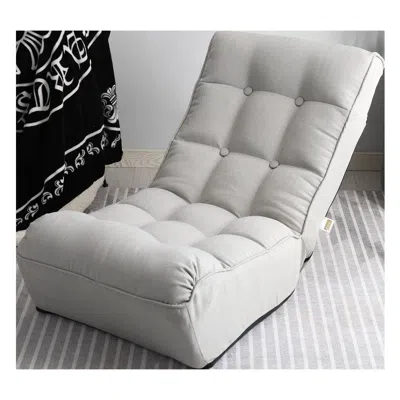 Hivvago Single Seater Japanese Style Thick Cushioned Lazy Tatami Recliner Sofa - Gray