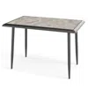 Hivvago Sintered Stone Dining Table 44" Rectangular Kitchen Table With Metal Frame Indoor Modern Breakfast T