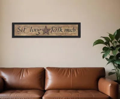 Hivvago Sit Long Talk Much Black Framed Wall Art