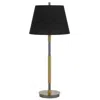 Hivvago Siu 30 Inch Table Lamp, Gold Metal Thin Pole W Finial, Black Shade
