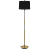 Hivvago Siu 60 Inch Floor Lamp, Gold Metal Pole W Finial Tip, Black Shade