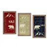 Hivvago Ski Lodge Plaque Wall Art (set Of 3) In Multi