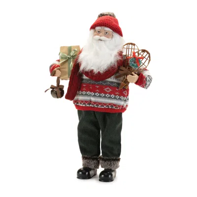 Hivvago Ski Santa Character With Snow Shoes 12.5"h In Multi