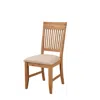 Hivvago Slatted High Back Wooden Side Chair Set Of 2 Natural Brown And Beige In Brown