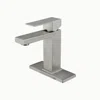 Hivvago Sleek White Waterfall Spout Single Handle Bathroom Vanity Sink Faucet - Silver