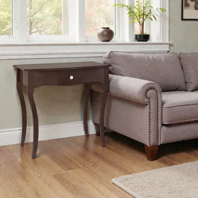 Hivvago Sleek Wooden Console With Functional Storage Drawer In Gray