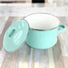 Hivvago Small 1-quart Turquoise Enameled Steel Dutch Oven With Lid In Blue