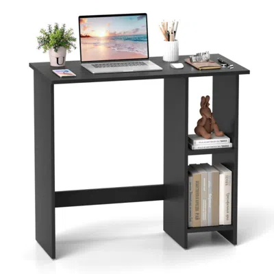 Hivvago Small Computer Desk With Storage And Adjustable Shelf-black