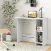 Hivvago Small Computer Desk With Storage And Adjustable Shelf-white