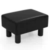 Hivvago Small Pu Leather Rectangular Seat Ottoman Footstool In Black