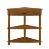 Hivvago Small Triangle Corner Table 33.8 Inches In Brown Finish In Brown