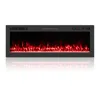 Hivvago Smart Wifi Electric Fireplace Wall Mounted & Recessed 750w/1500w Heater-50 Inch In Black