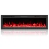 Hivvago Smart Wifi Electric Fireplace Wall Mounted & Recessed 750w/1500w Heater-60 Inch In Black