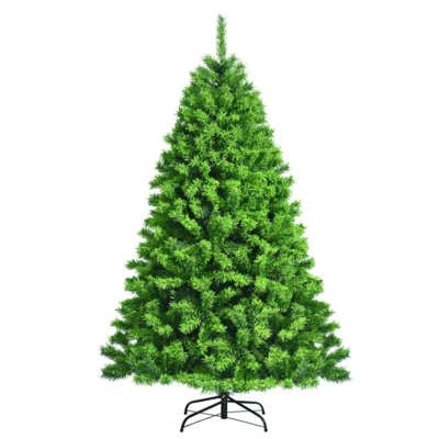 Hivvago Snow Flocked Artificial Christmas Tree With Metal Stand-6.5' In Green