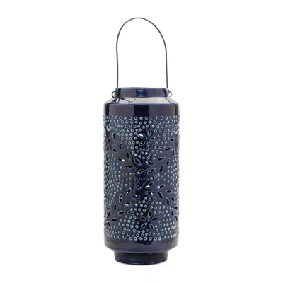 Hivvago Snowflake Punched Metal Candle Lantern 15.5"h In Multi