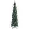 Hivvago Snowy Artificial Pencil Christmas Tree With Pine Cones-7 Ft