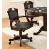 Hivvago Snug Arm Game Chair With Casters And Fabric Seat And Back, Brown In Multi