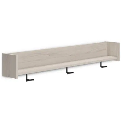 Hivvago Soca Wall Mounted Coat Rack, 3 Hooks And Shelf, Light Natural Brown In Neutral