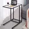Hivvago Sofa End Table Coffee Side Table With Glass Top