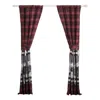 Hivvago Sofia 84 Inch Bear Panel Curtains, Poly Microfiber, Red And Black Plaid