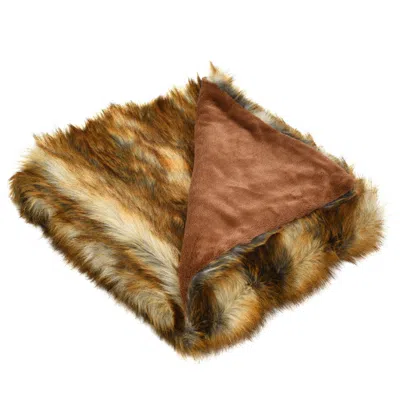 Hivvago Soft Warm Fluffy For Bed Luxury Plush Faux Fur Blanket In Brown