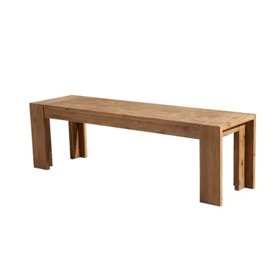 Hivvago Solid Acacia Wood Bench With Bracket Legs, Brown