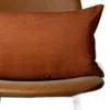 Hivvago Solid Brown Faux Leather Lumbar Throw Pillow In Brown