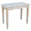 Hivvago Solid Unfinished Wood Laptop Desk Writing Table With Drawer In Neutral