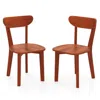 Hivvago Solid Wood Dining Chair Set Of 2 With Curved Backrest And Rubber Wood Frame-espresso
